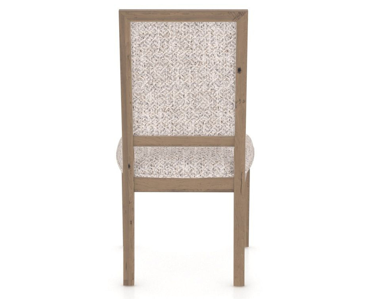 Canadel Loft Upholstered Dining Chair 312A in FP Crypton® and 25 Pecan Washed, back view