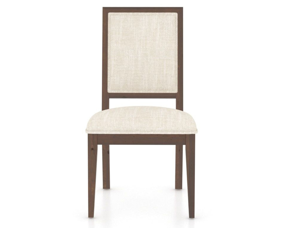 Canadel Loft Upholstered Dining Chair 312A in FT InsideOut® and 19 Cognac Washed, front view