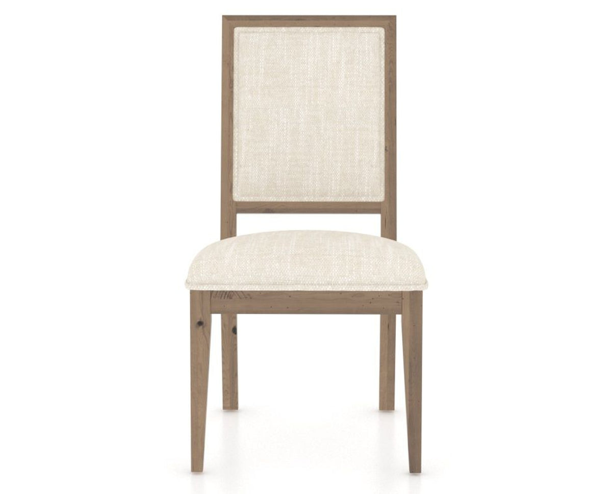 Canadel Loft Upholstered Dining Chair 312A in FT InsideOut® and 25 Pecan Washed, front view