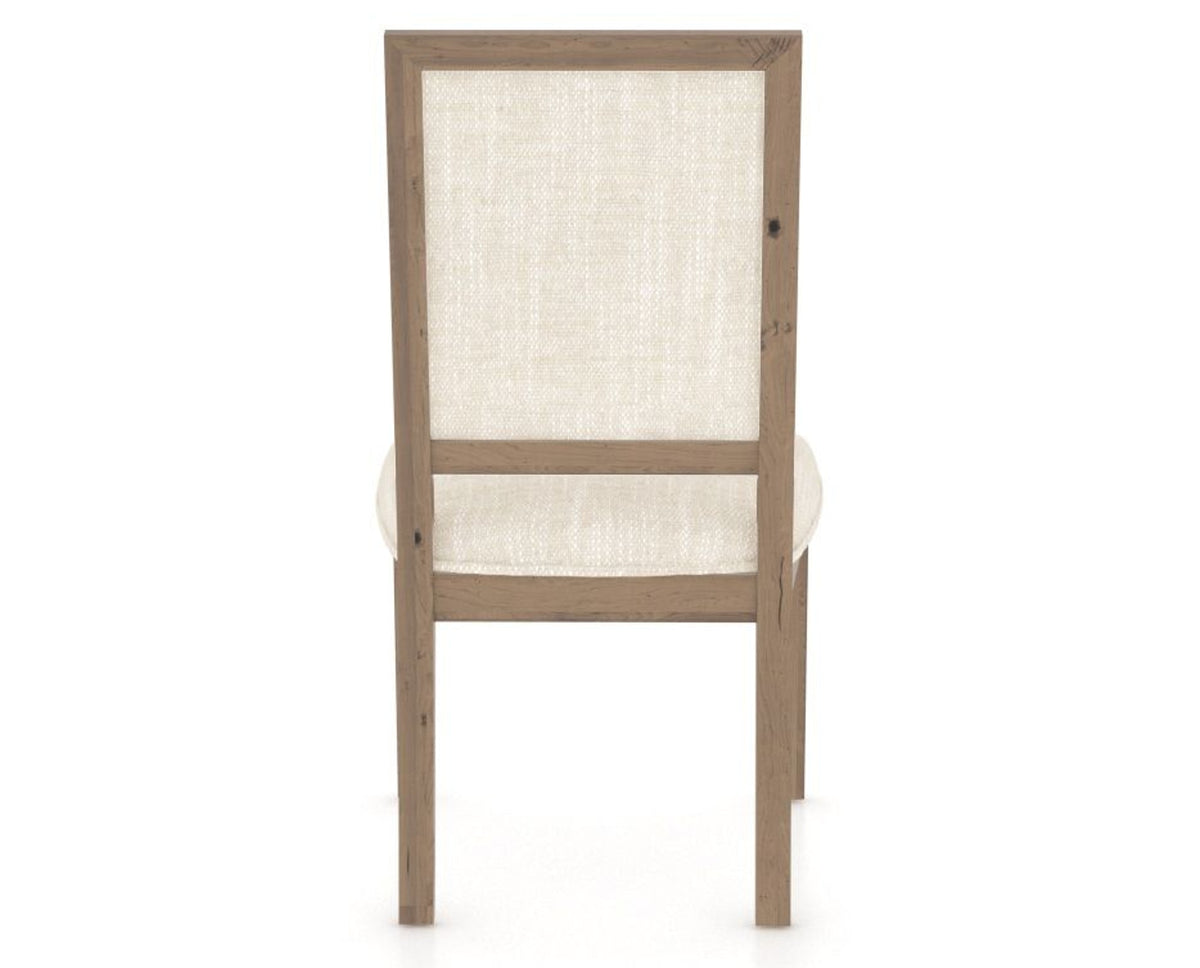 Canadel Loft Upholstered Dining Chair 312A in FT InsideOut® and 25 Pecan Washed, back view