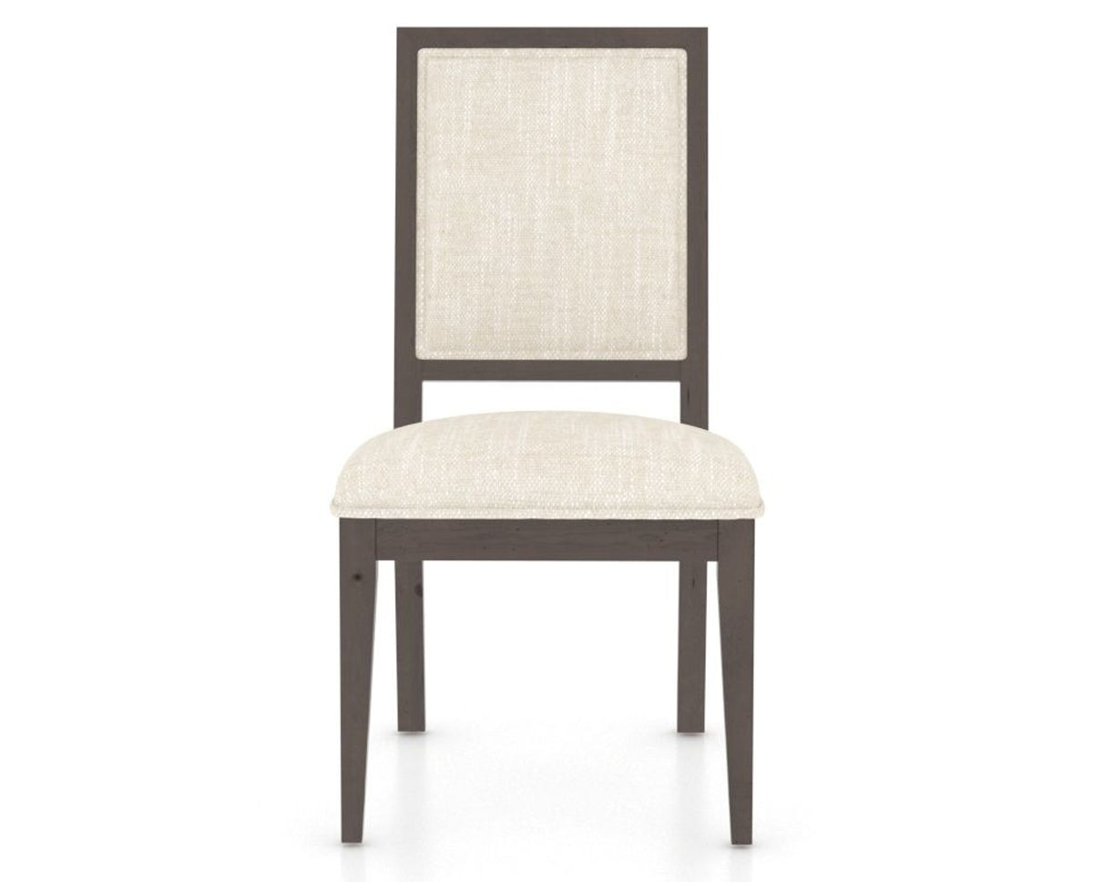 Canadel Loft Upholstered Dining Chair 312A in FT InsideOut® and 29 Hazelnut Washed, front view