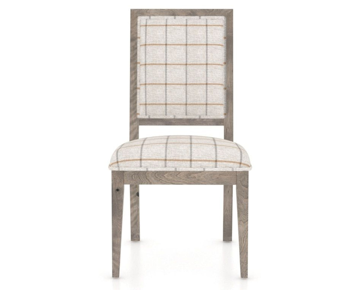 Canadel Loft Upholstered Dining Chair 312A in OZ Fabric and 08 Shadow, front view