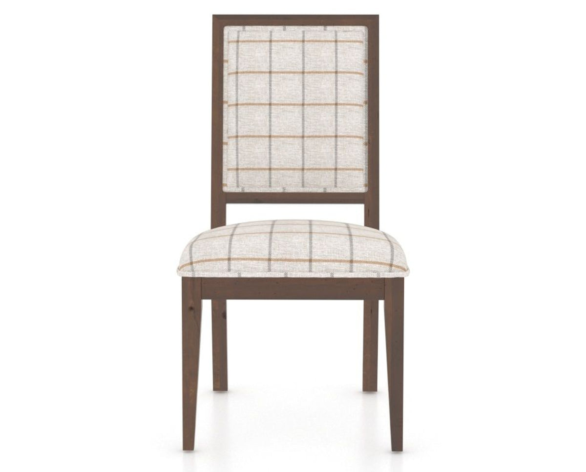 Canadel Loft Upholstered Dining Chair 312A in OZ Fabric and 19 Cognac Washed, front view