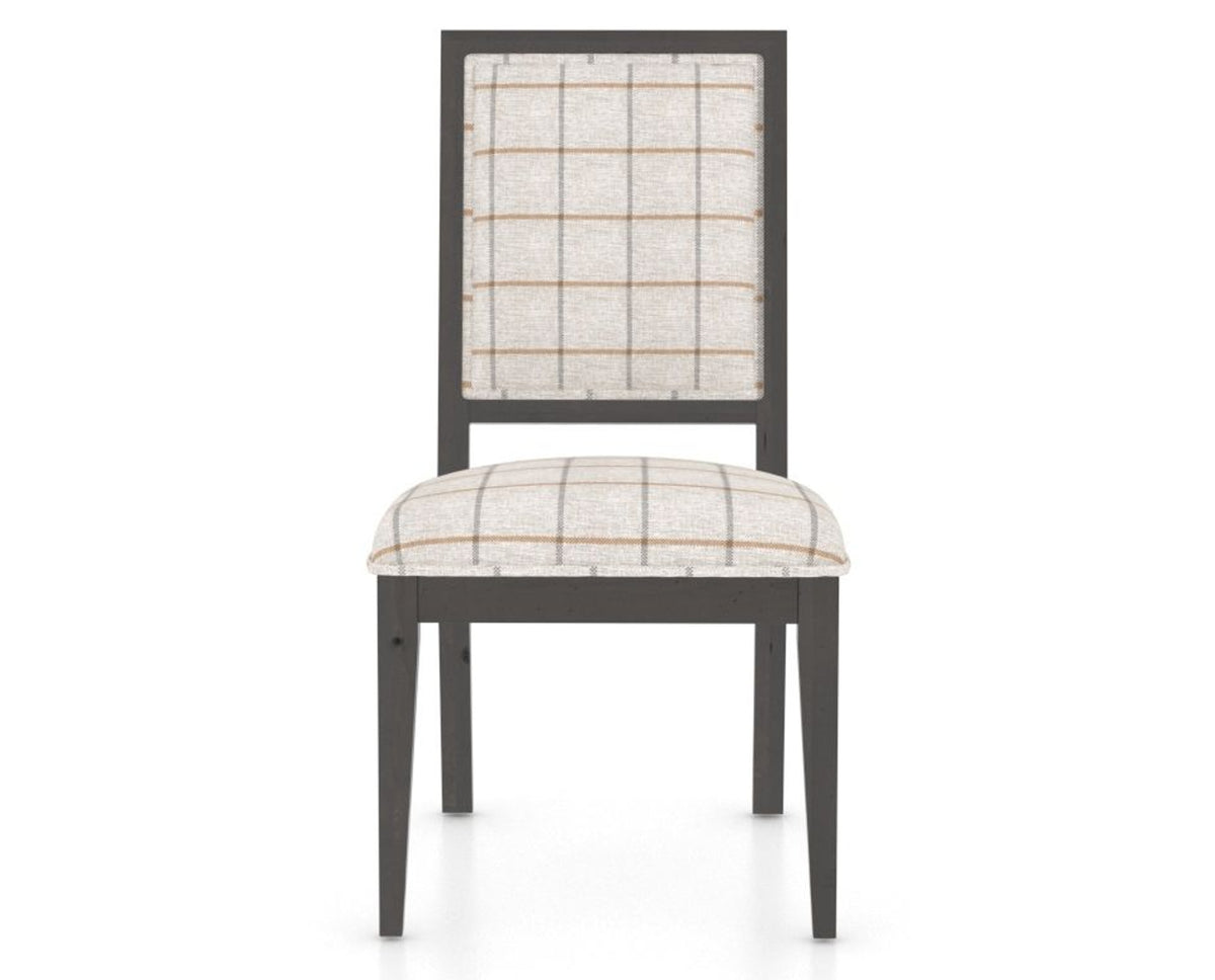 Canadel Loft Upholstered Dining Chair 312A in OZ Fabric and 59 Davy's Grey, front view