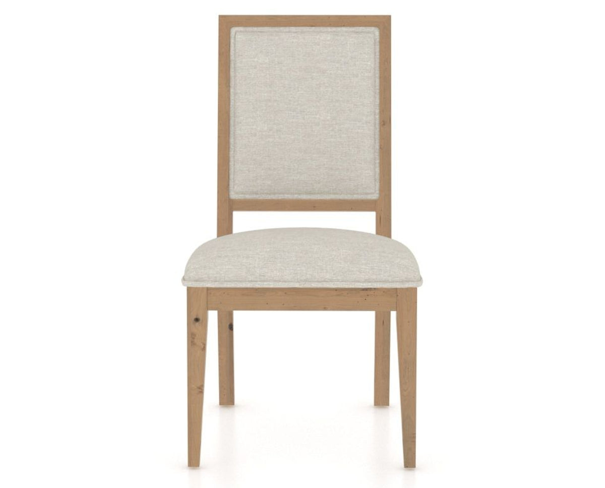 Canadel Loft Upholstered Dining Chair 312A in TB Fabric and 20 Caramel Washed, front view