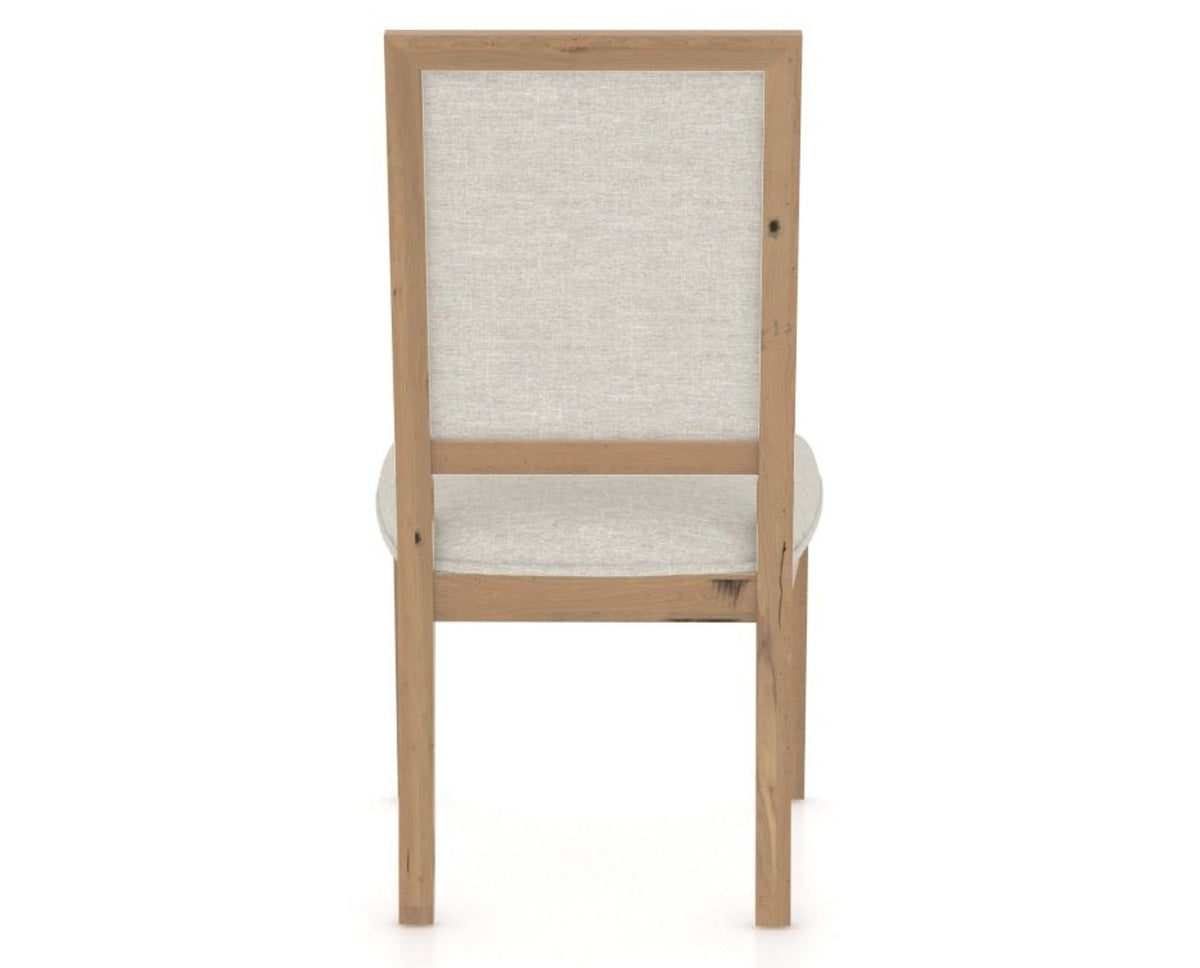 Canadel Loft Upholstered Dining Chair 312A in TB Fabric and 20 Caramel Washed, back view