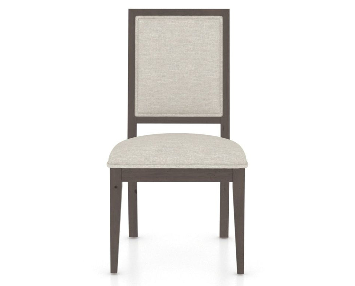 Canadel Loft Upholstered Dining Chair 312A in TB Fabric and 29 Hazelnut Washed, front view