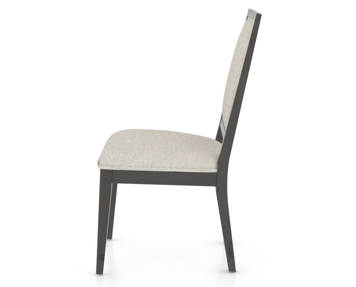 Canadel Loft Upholstered Dining Chair 312A in TB Fabric and 59 Davy's Grey, side view