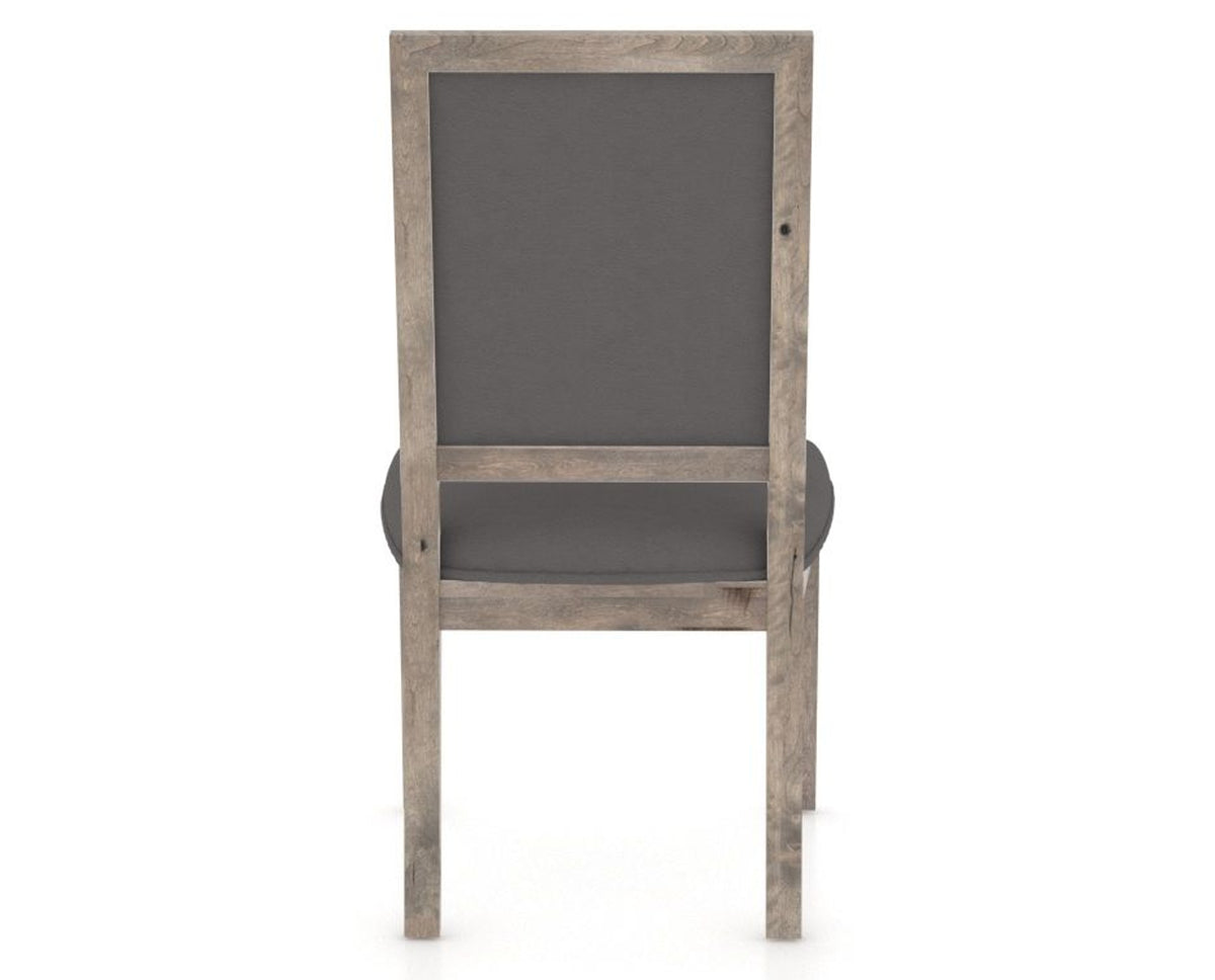 Canadel Loft Upholstered Dining Chair 312A in Shadow & Faux Leather XU, back view