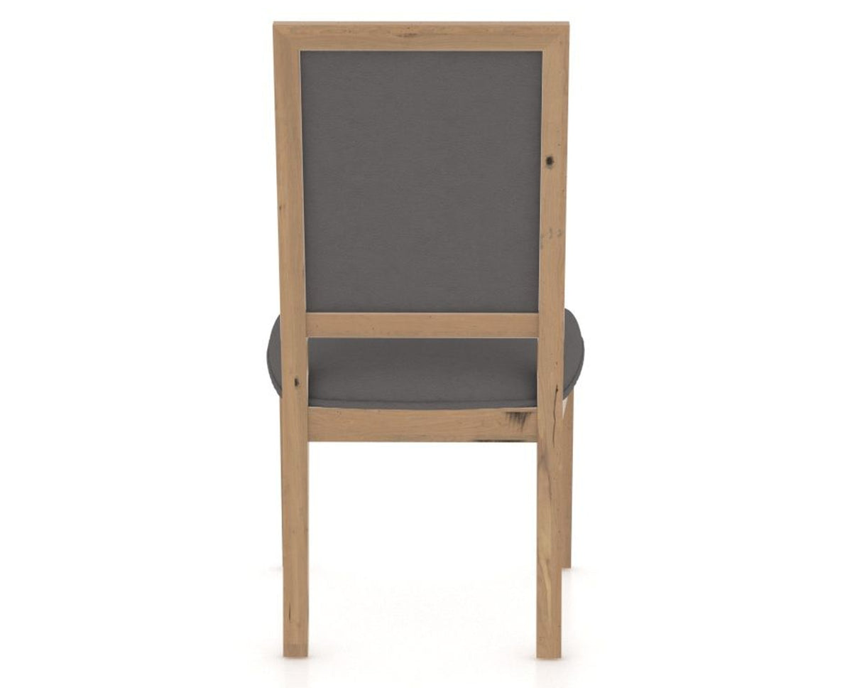 Canadel Loft Upholstered Dining Chair 312A in XU Faux Leather and 20 Caramel Washed, back view
