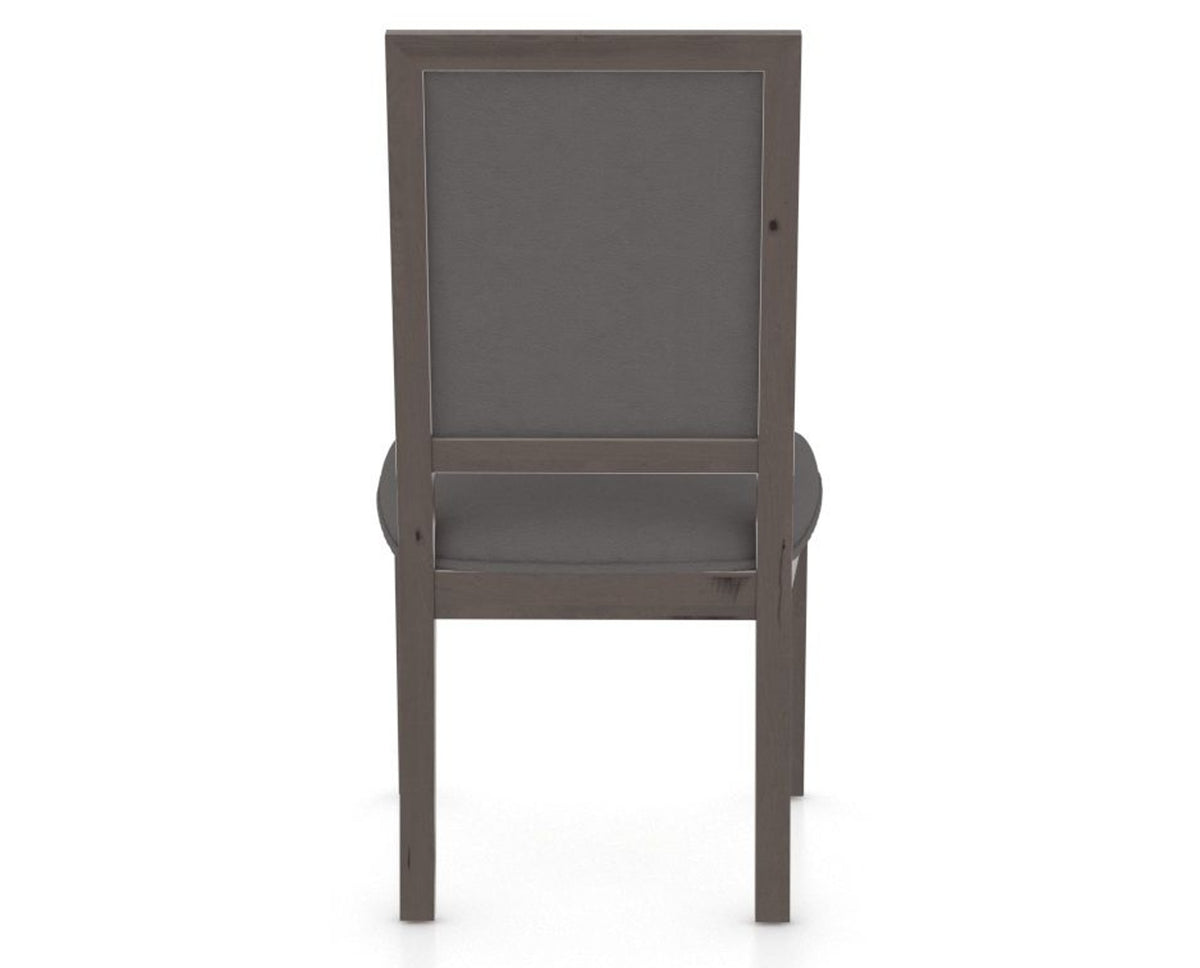 Canadel Loft Upholstered Dining Chair 312A in XU Faux Leather and 29 Hazelnut Washed, back view