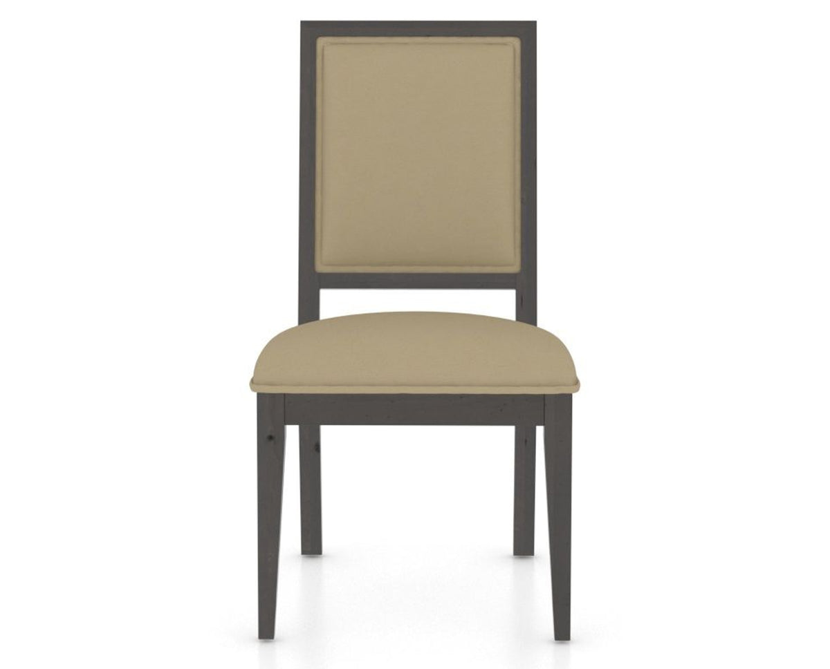 Canadel Loft Upholstered Dining Chair 312A in XY Faux Leather and 59 Davy's Grey, front view