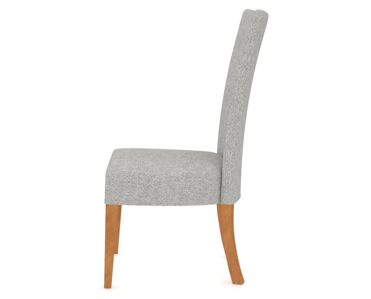 Canadel Upholstered Dining Chair 5013 in 7C Fabric and 01 Honey Washed, side view