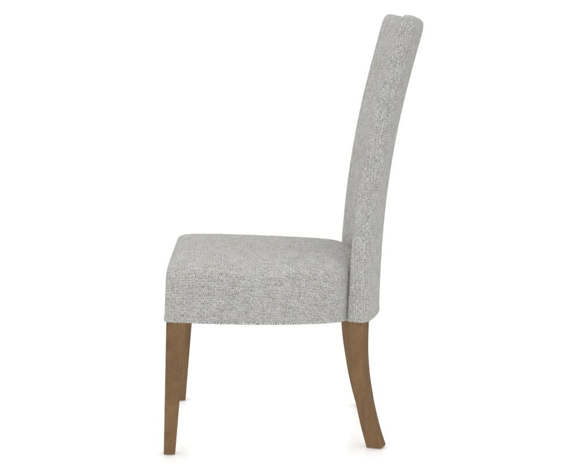 Canadel Upholstered Dining Chair 5013 in 7C Fabric and 25 Pecan Washed, side view