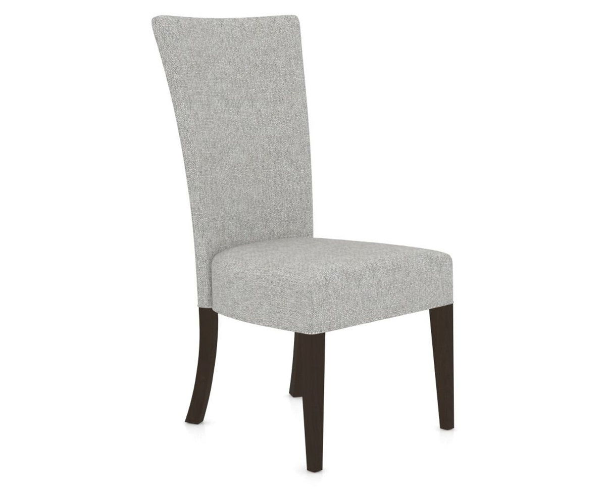 Canadel Upholstered Dining Chair 5013 in 7C Fabric and 59 Davy's Grey, three-quarter view