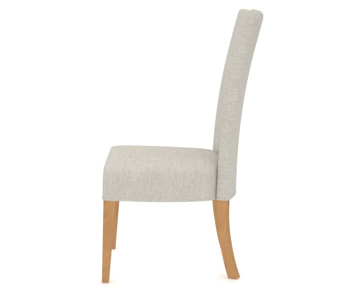 Canadel Upholstered Dining Chair 5013 in TB Fabric and 20 Caramel Washed, side view
