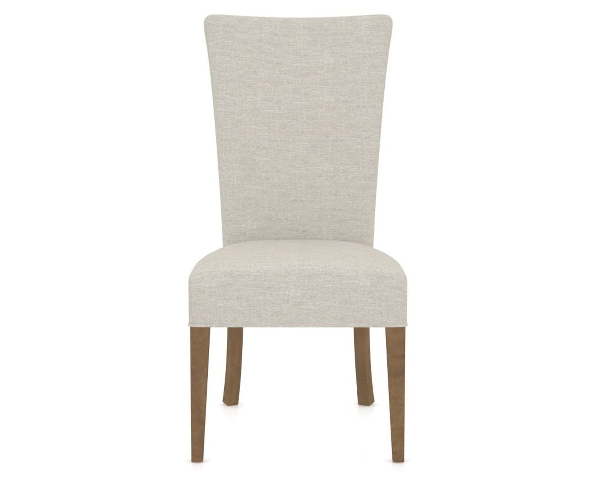 Canadel Upholstered Dining Chair 5013 in TB Fabric and 25 Pecan Washed, front view