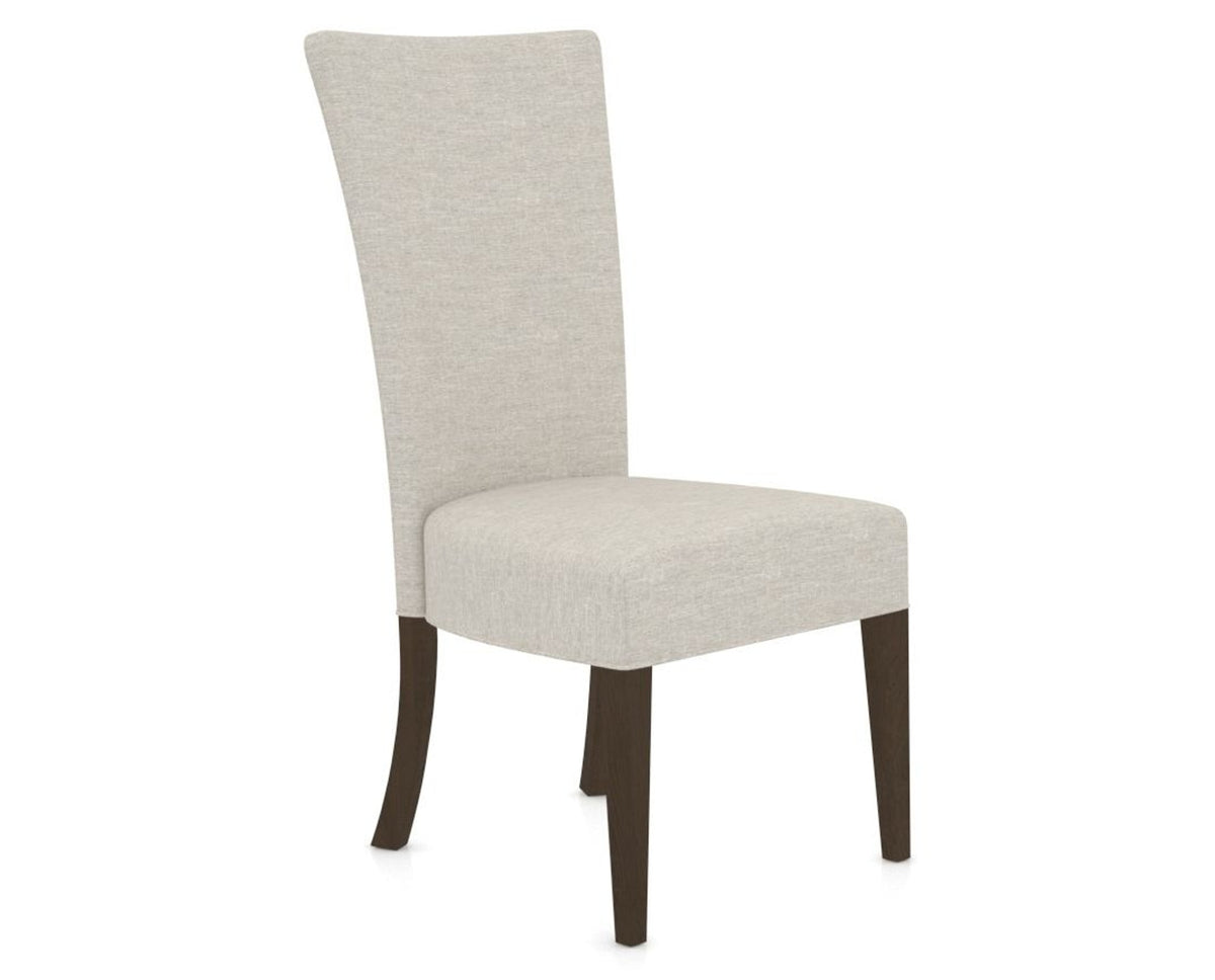 Canadel Upholstered Dining Chair 5013 in TB Fabric and 29 Hazelnut Washed, three-quarter view