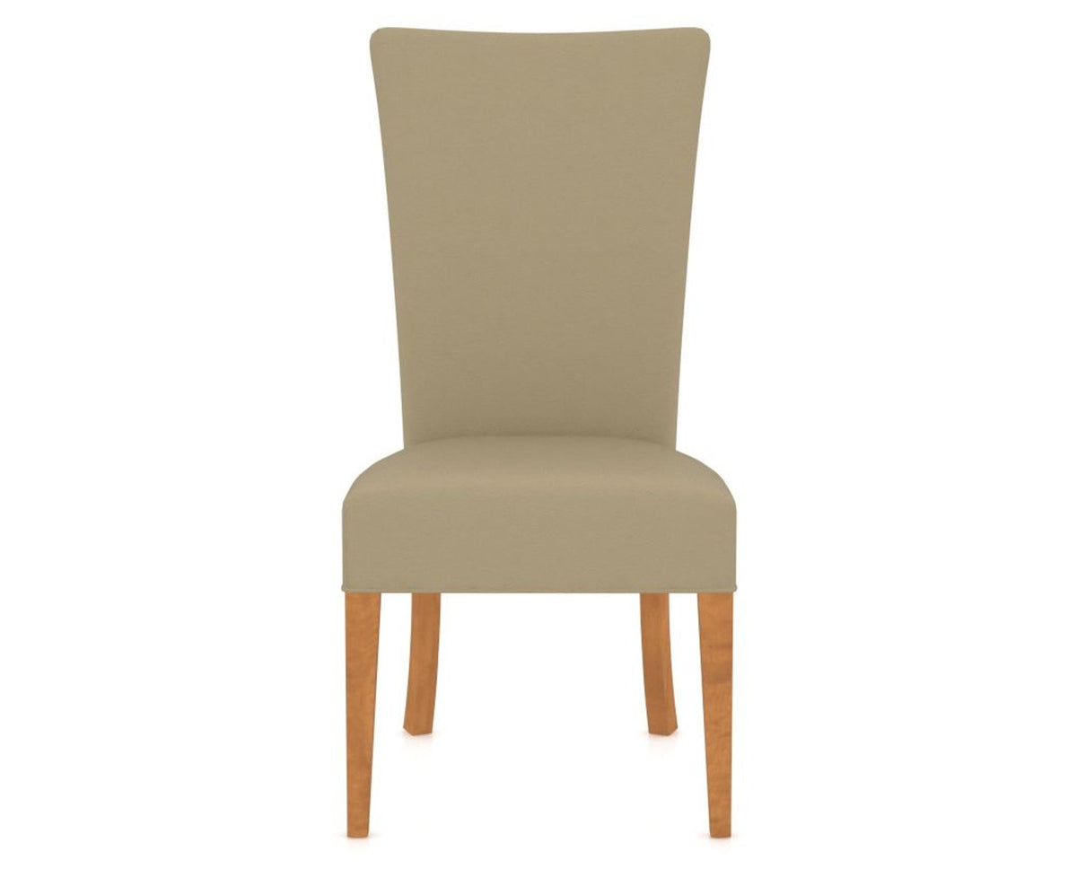 Canadel Upholstered Dining Chair 5013 in XY Faux Leather and 01 Honey Washed, front view