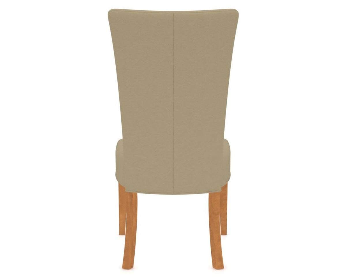 Canadel Upholstered Dining Chair 5013 in XY Faux Leather and 01 Honey Washed, back view