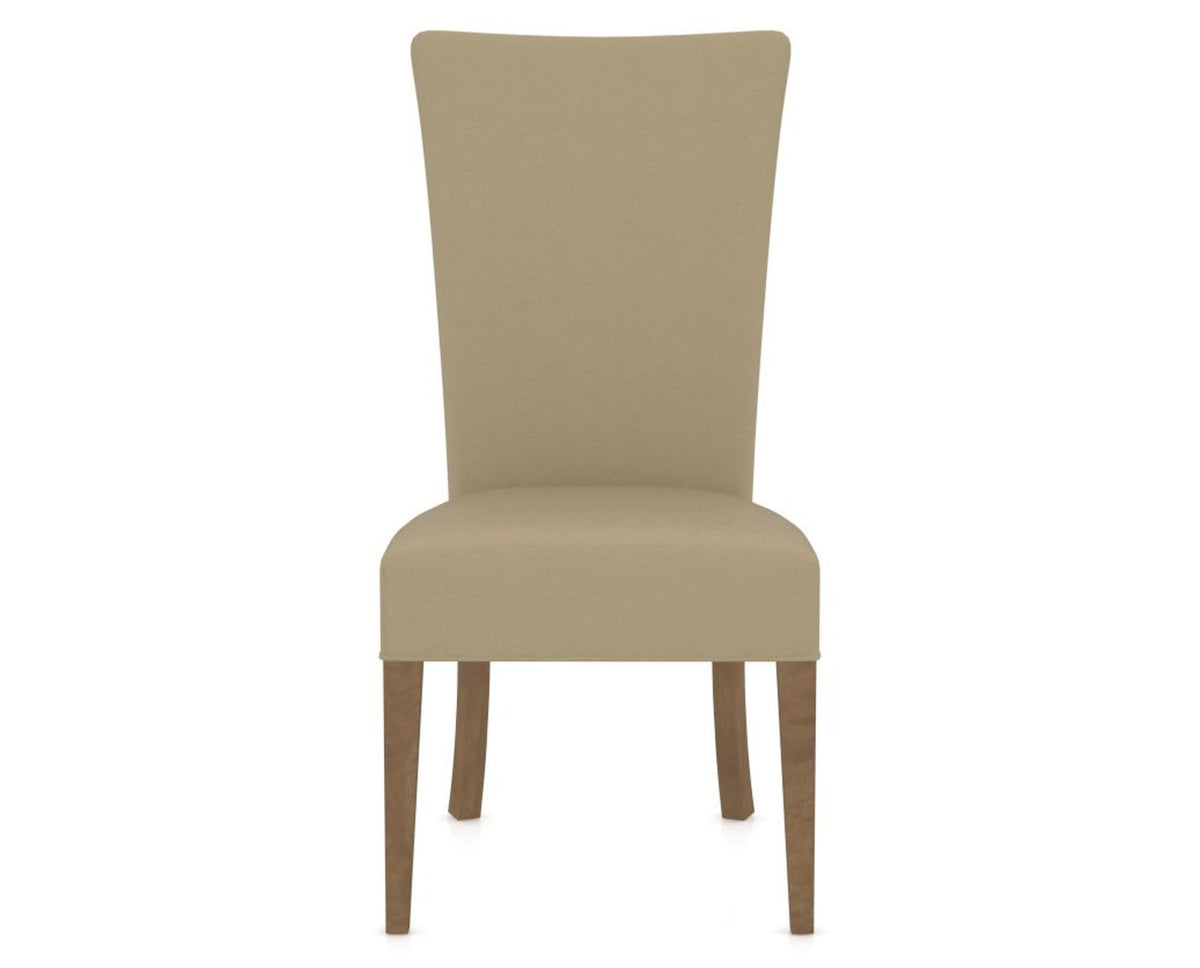 Canadel Upholstered Dining Chair 5013 in XY Faux Leather and 25 Pecan Washed, front view