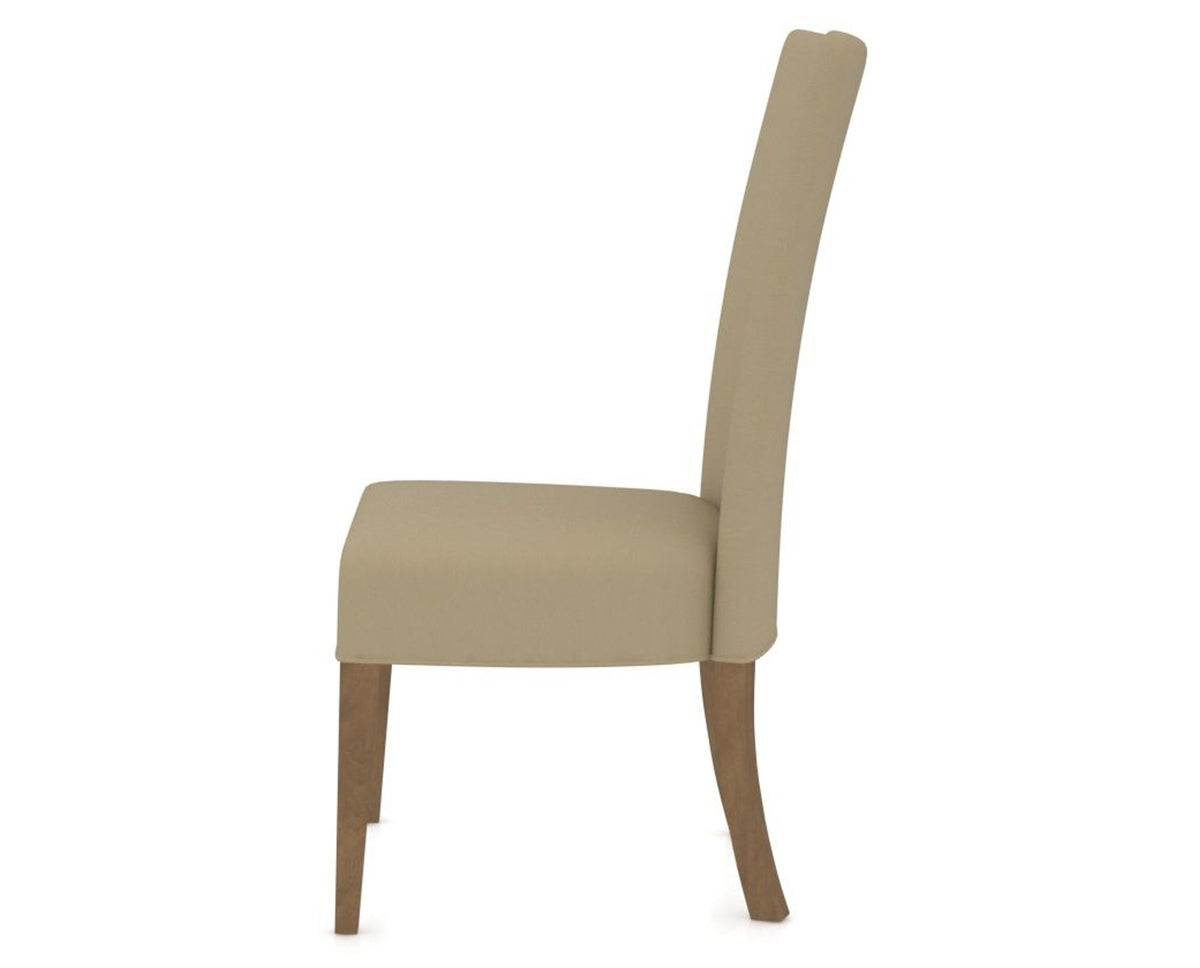 Canadel Upholstered Dining Chair 5013 in XY Faux Leather and 25 Pecan Washed, side view