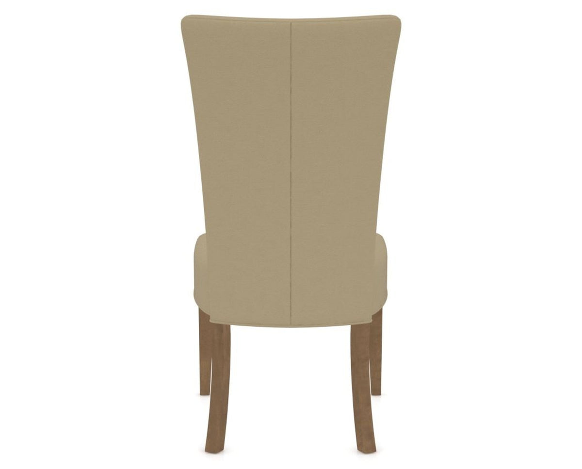 Canadel Upholstered Dining Chair 5013 in XY Faux Leather and 25 Pecan Washed, back view