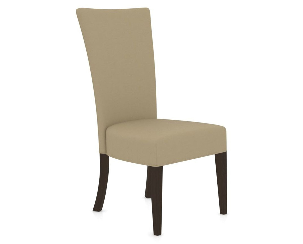 Canadel Upholstered Dining Chair 5013 in XY Faux Leather and 59 Davy's Grey, three-quarter view