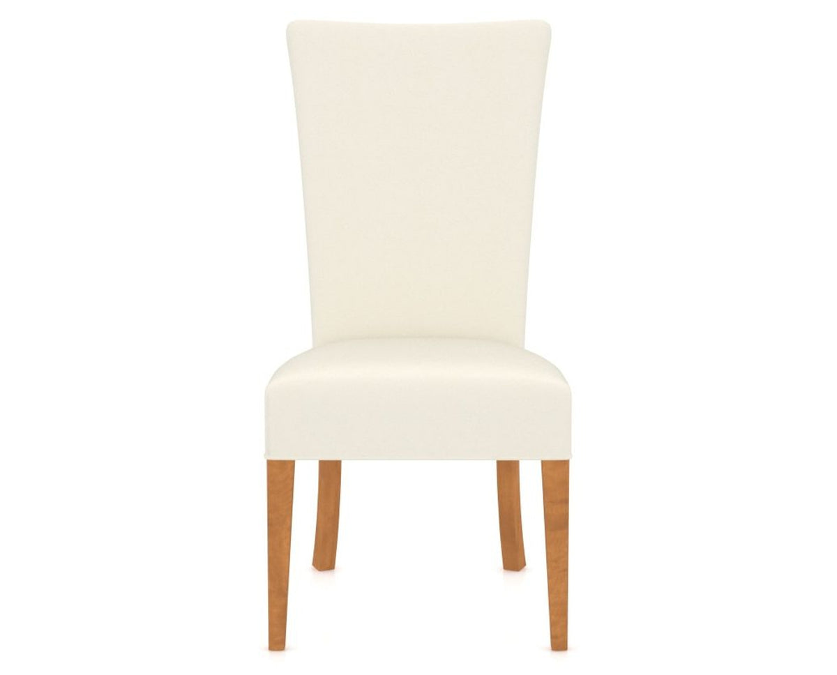 Canadel Upholstered Dining Chair 5013 in YJ Faux Leather and 01 Honey Washed, front view