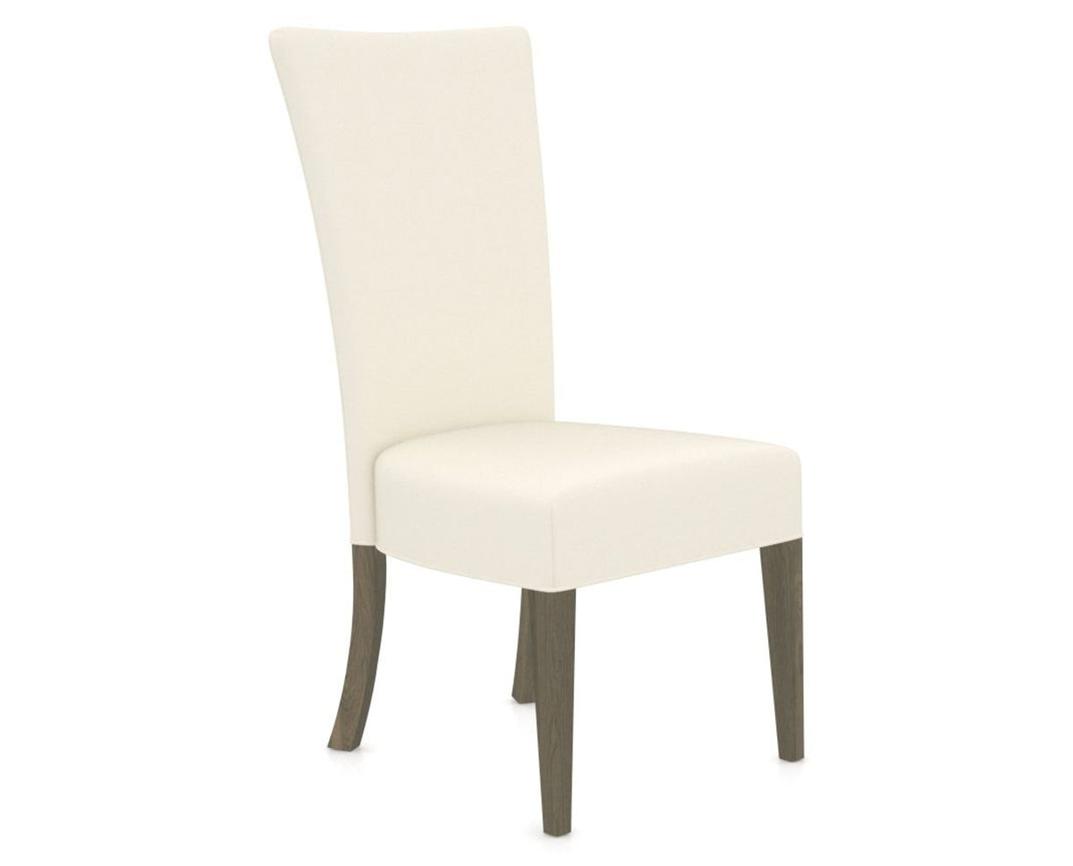 Canadel Upholstered Dining Chair 5013 in YJ Faux Leather and 08 Shadow, three-quarter view