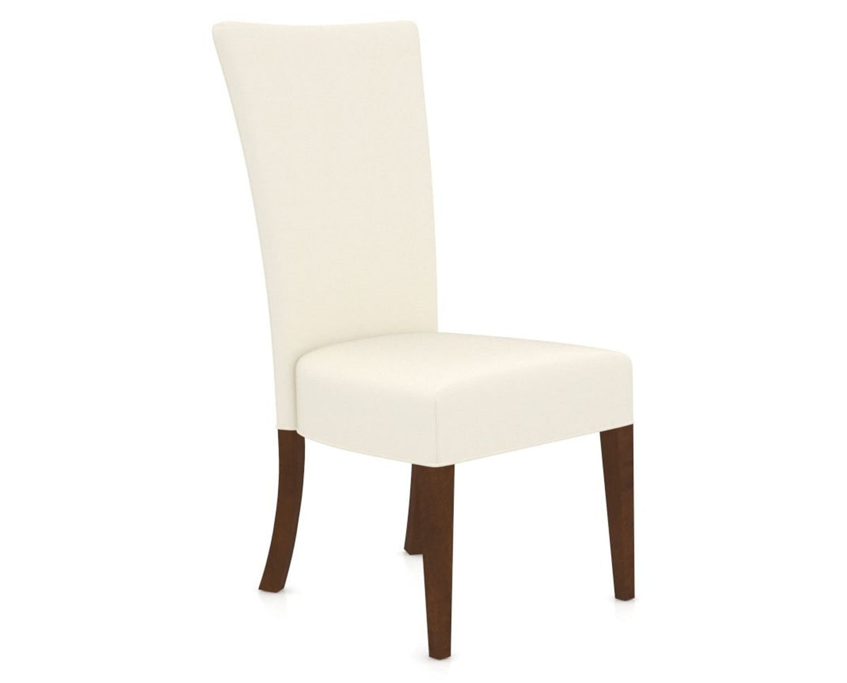Canadel Upholstered Dining Chair 5013 in YJ Faux Leather and 19 Cognac Washed, three-quarter view