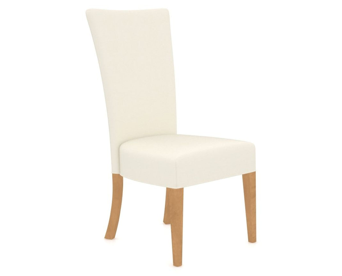 Canadel Upholstered Dining Chair 5013 in YJ Faux Leather and 20 Caramel Washed, three-quarter view