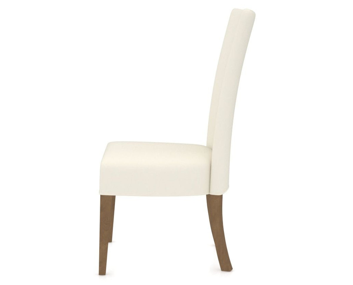 Canadel Upholstered Dining Chair 5013 in YJ Faux Leather and 25 Pecan Washed, side view