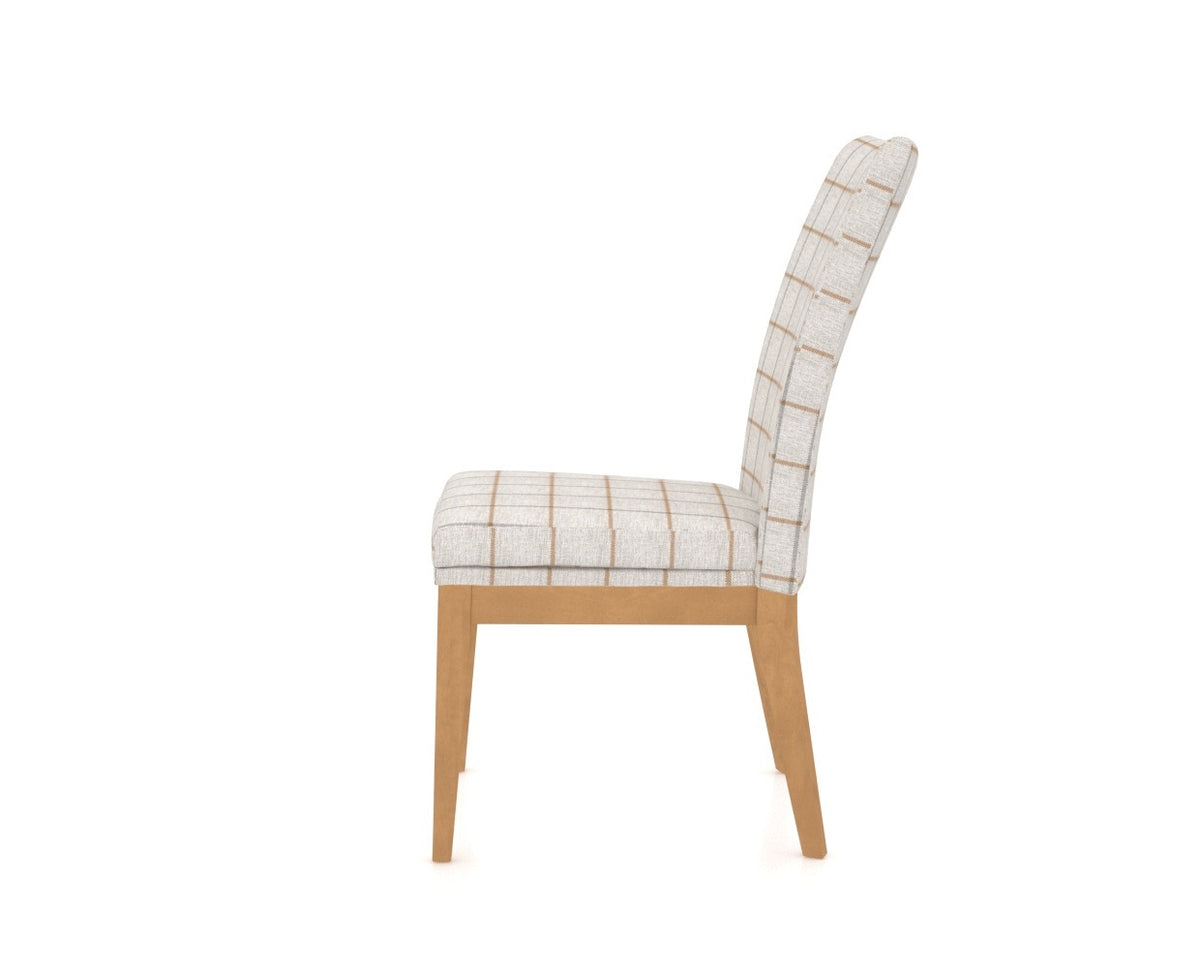 Canadel Frank Dining Chair in Caramel Washed, OZ Fabric, side view