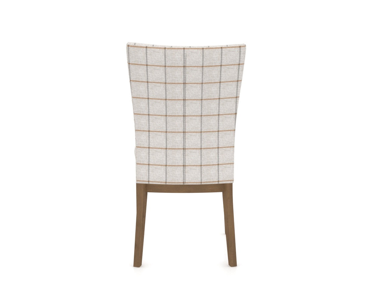 Canadel Frank Dining Chair in Pecan Washed, OZ Fabric, back view