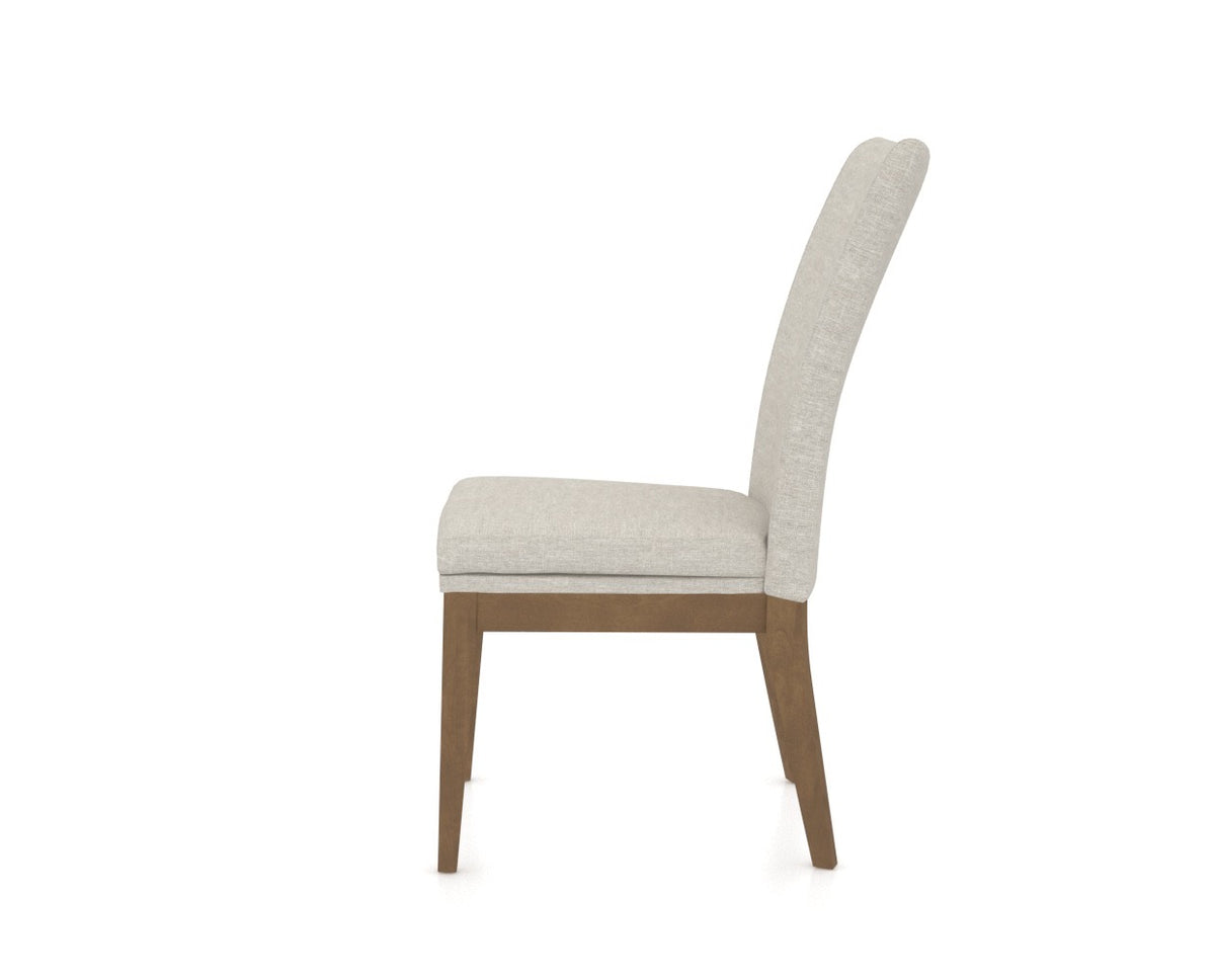 Canadel Frank Dining Chair in Pecan Washed, TB Fabric, side view