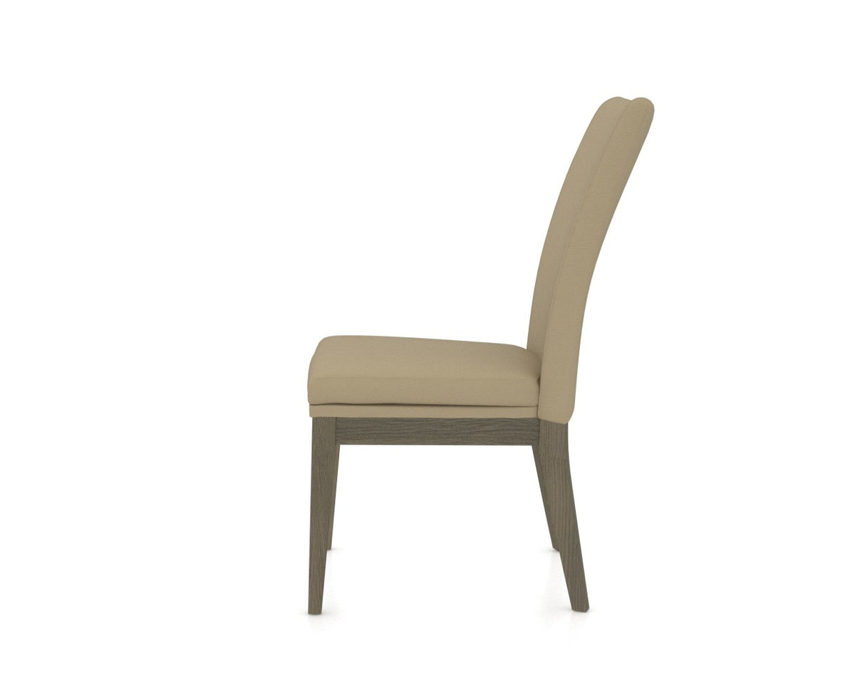 Canadel Frank Dining Chair in Shadow, XY Faux Leather, side view