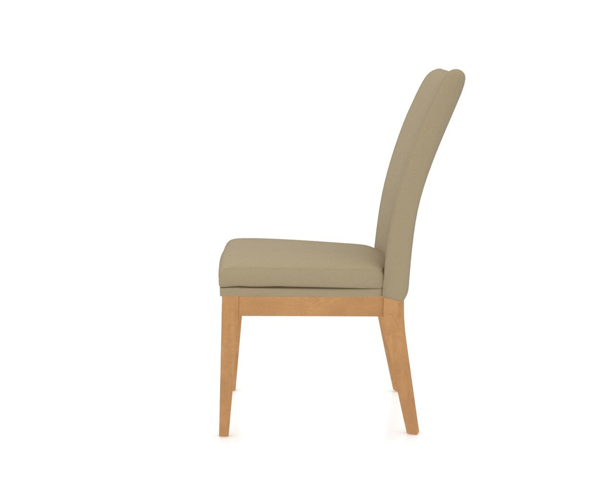 Canadel Frank Dining Chair in Caramel Washed, XY Faux Leather, side view