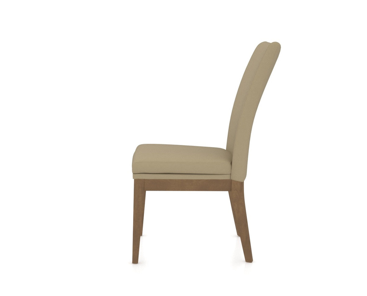 Canadel Frank Dining Chair in Pecan Washed, XY Faux Leather, side view