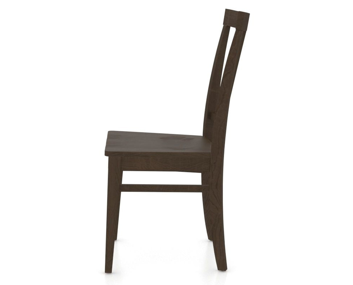 Canadel Dining Chair 5024 in Wood Seat and 29 Hazelnut Washed, side view