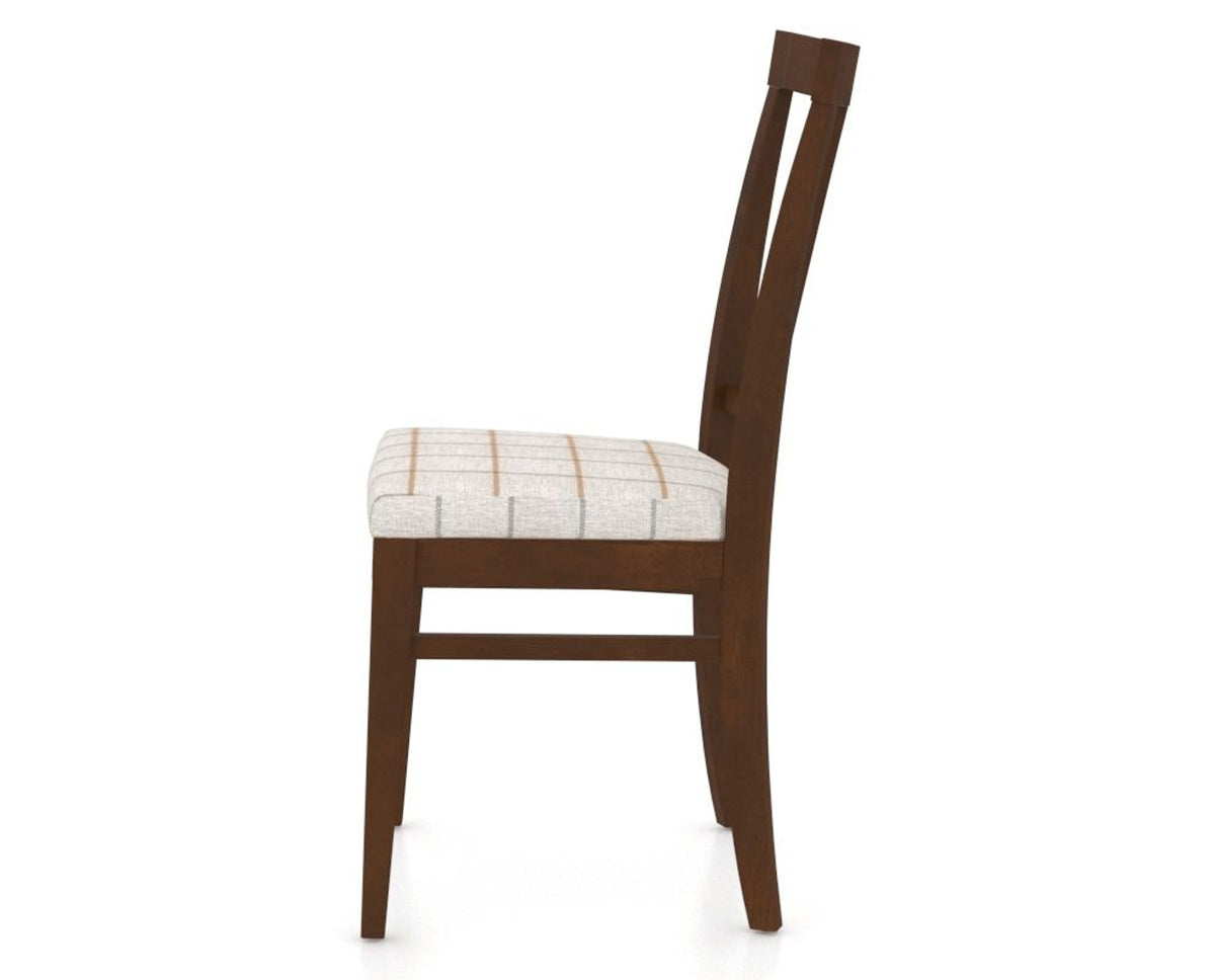 Canadel Dining Chair 5024 in OZ Fabric and 19 Cognac Washed, side view