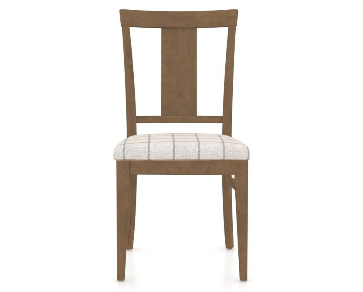 Canadel Dining Chair 5024 in OZ Fabric and 25 Pecan Washed, front view