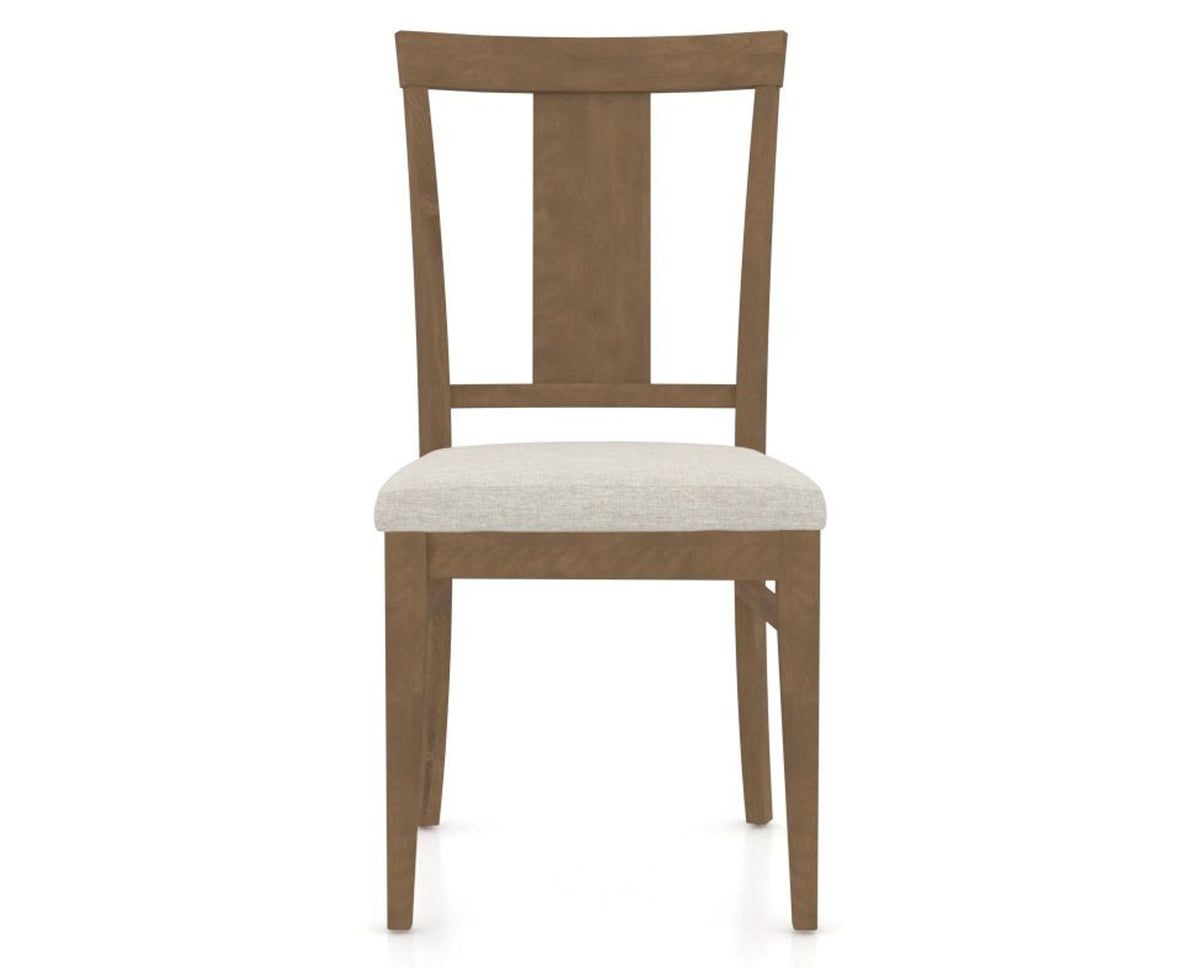 Canadel Dining Chair 5024 in TB Fabric and 25 Pecan Washed, front view