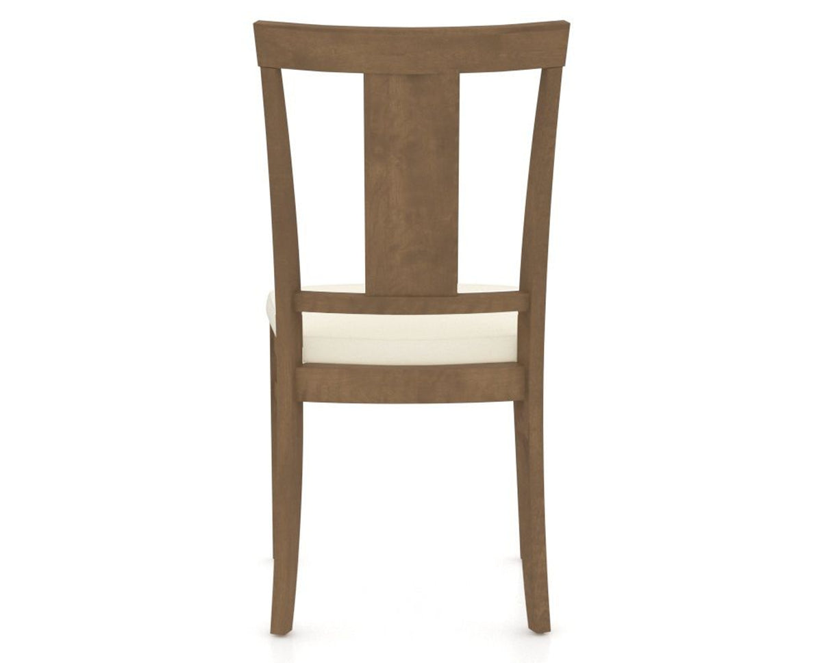 Canadel Dining Chair 5024 in YJ Faux Leather and 25 Pecan Washed, back view
