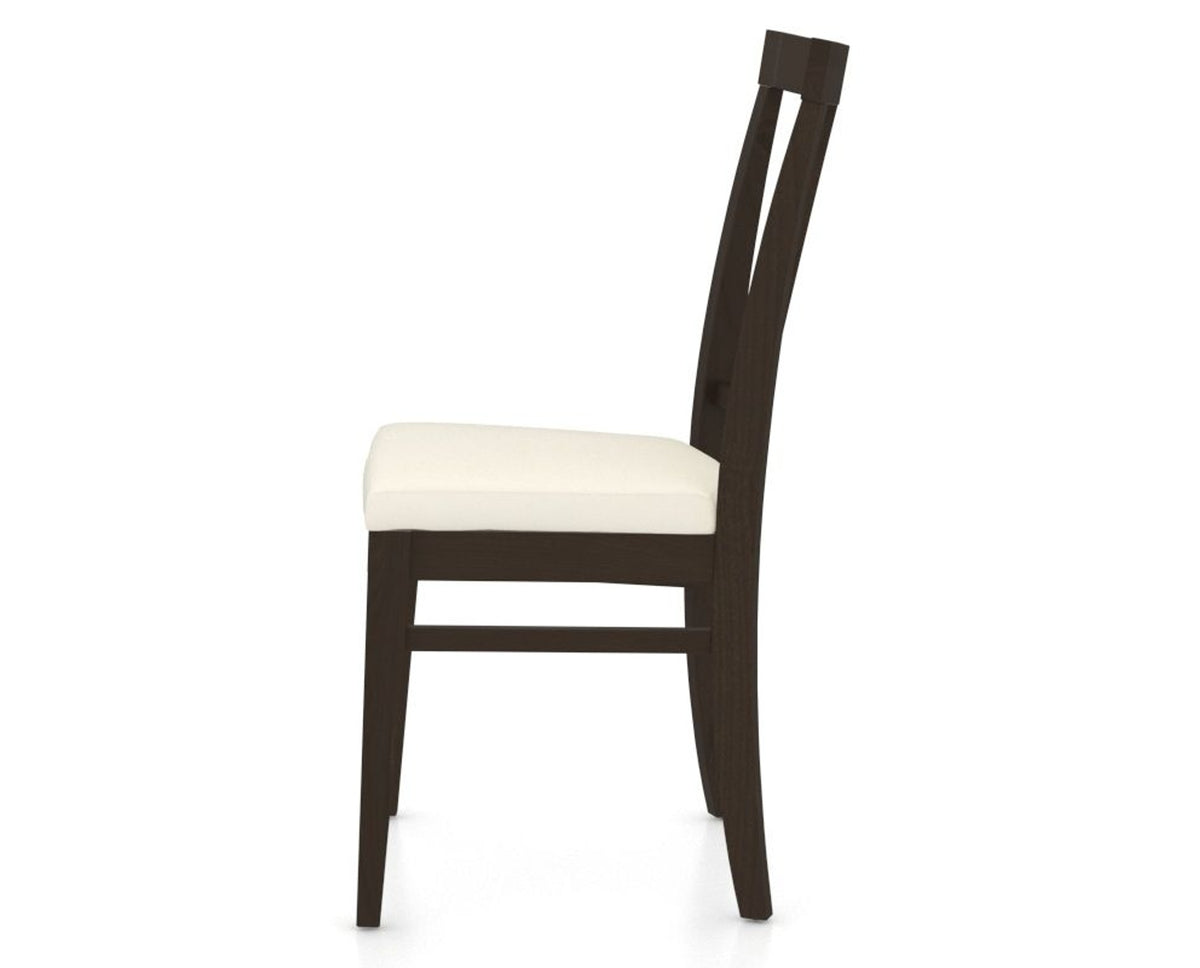 Canadel Dining Chair 5024 in YJ Faux Leather and 59 Davy's Grey, side view