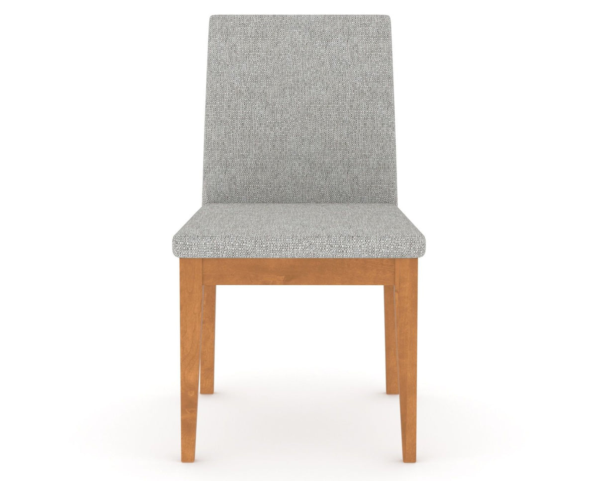 Canadel Upholstered Dining Chair 5038 in 7C Fabric and 01 Honey Washed, front view