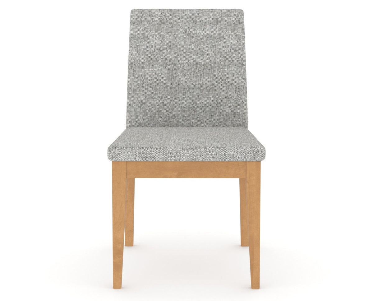 Canadel Upholstered Dining Chair 5038 in 7C Fabric and 20 Caramel Washed, front view