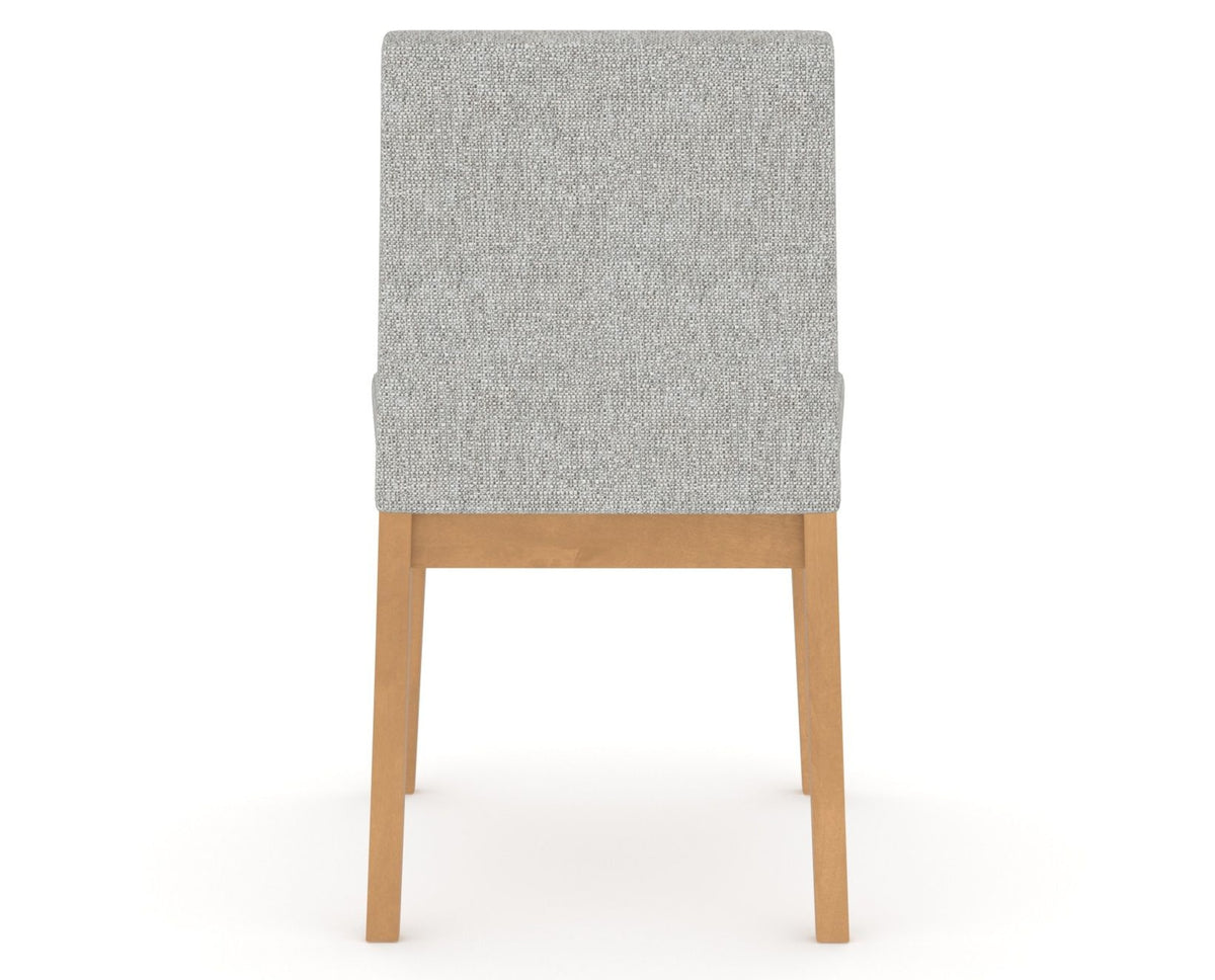 Canadel Upholstered Dining Chair 5038 in 7C Fabric and 20 Caramel Washed, back view