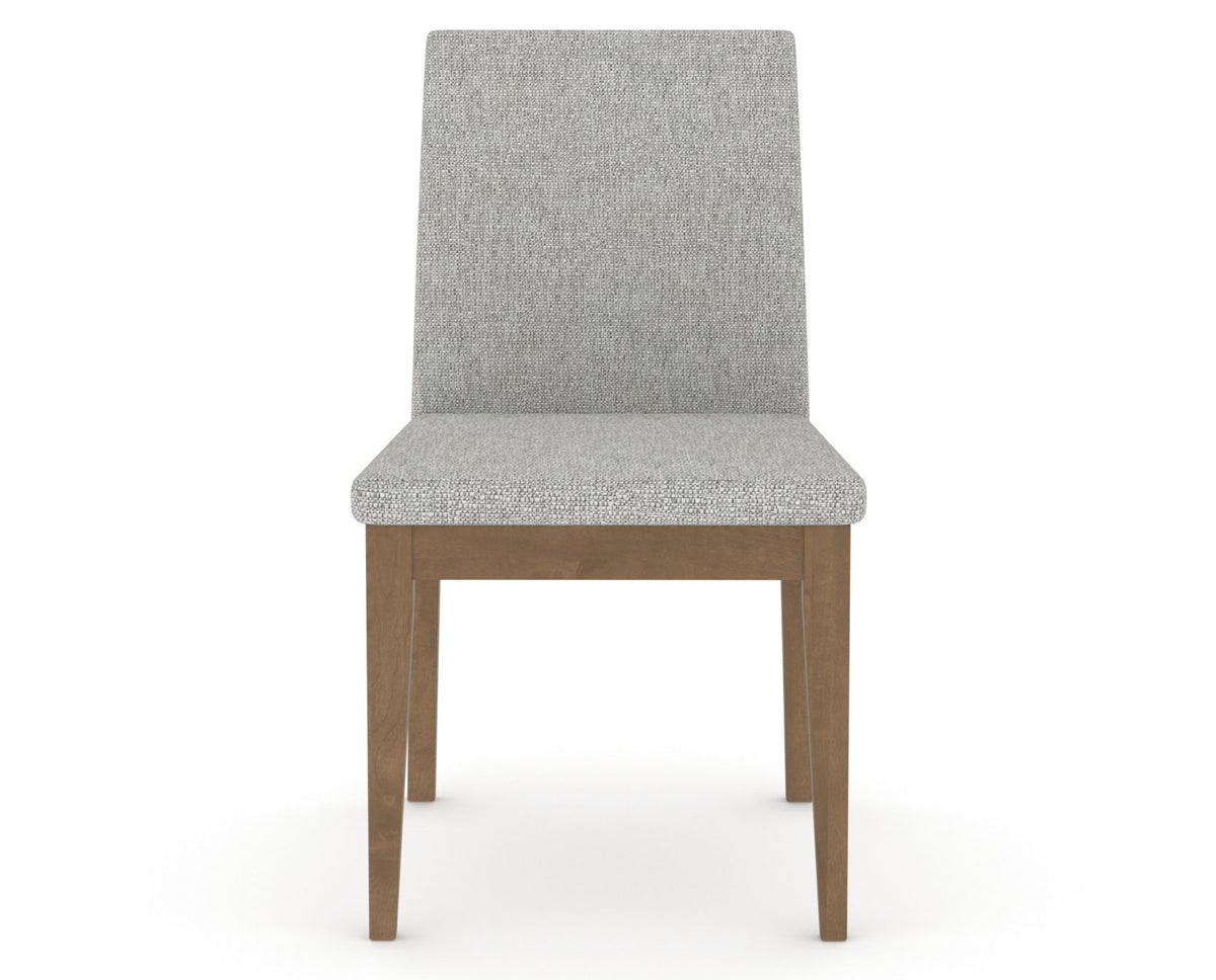 Canadel Upholstered Dining Chair 5038 in 7C Fabric and 25 Pecan Washed, front view