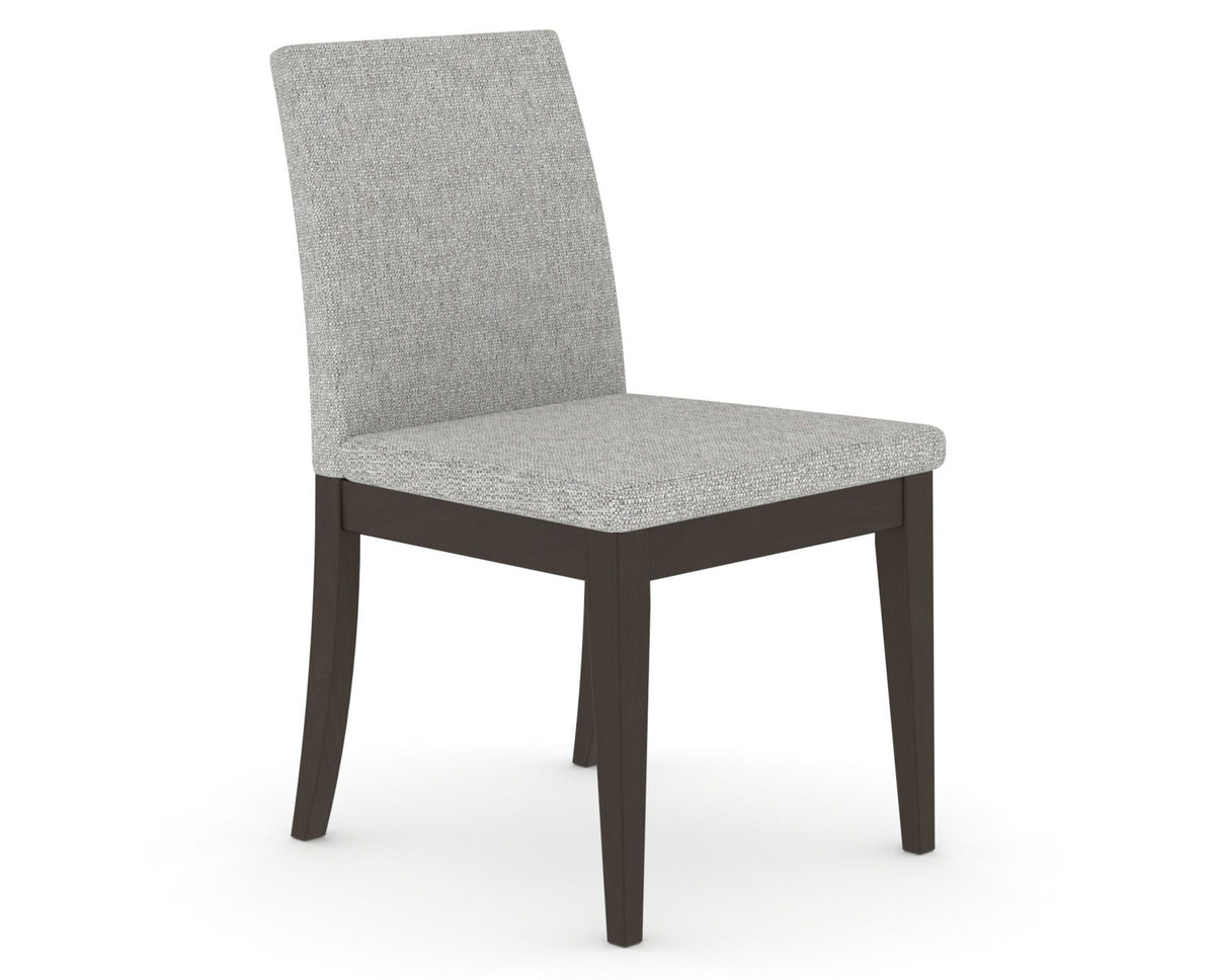 Canadel Upholstered Dining Chair 5038 in 7C Fabric and 59 Davy's Grey, three-quarter view